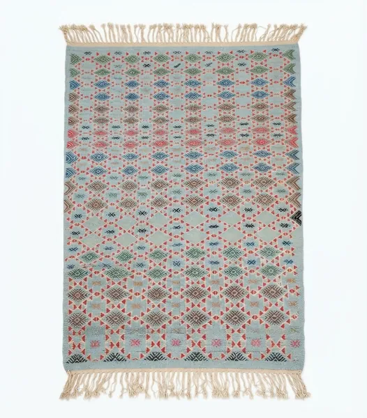 Tapis moyen rouge et bleu 2m/1m20