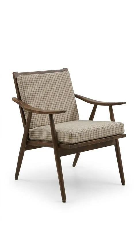 Fauteuil à carreaux en bois